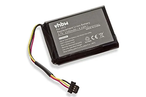 vhbw Akku kompatibel mit Tomtom Quanta GPS Navigation Navi (1100 mAh, 3,7 V, Li-Ion)