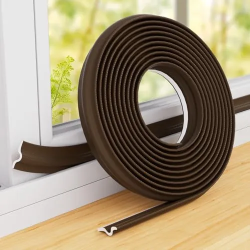 Fensterdichtung Dichtungsband Türdichtung Selbstklebend Zugluftstopper für Türen Fenster,Schaumstoff Abdichtung Fenster Zugluft Dichtung Türrahmen Fensterrahmen Isolierung Winter(Braun,8M)