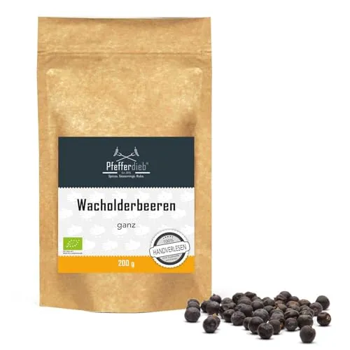Wacholderbeeren ganz aus Wildsammlung, Wacholder, Premium BIO Qualität, 200g - by Pfefferdieb®