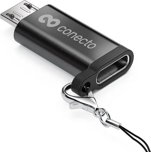 conecto conecto Micro USB auf USB-C Buchse OTG Adapter, alu USB-Kabel