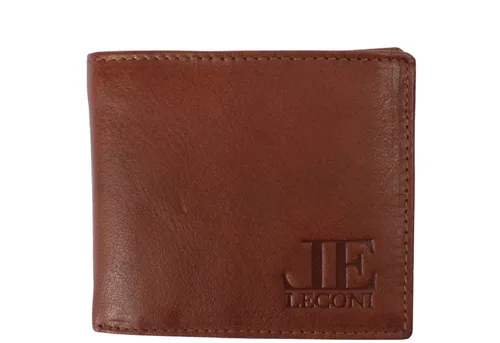 LECONI Geldbörse kompakt Portemonnaie für Herren Kartenetui RFID Portmonee Leder LE9033, viele Kartenfächer