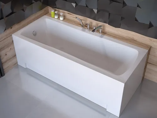 BADLAND Badewanne Rechteck Optima Premium 170x70 mit Acrylschürze, Kopfstütze, Handgriffen, Füßen und Ablaufgarnitur GRATIS