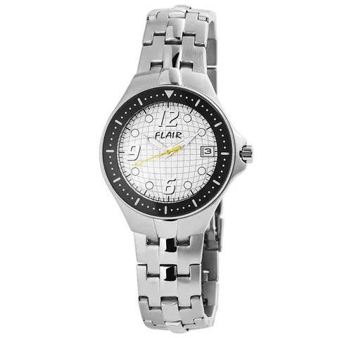 Flair Herrenuhr mit Edelstahlarmband - Silber - Hochwertige Analog Herrenuhr mit präzisem Quarzwerk und robustem Edelstahlarmband. Ideal für jeden Anlass mit praktischer Datumsanzeige und 5 ATM Druckprüfung für Alltagstauglichkeit.