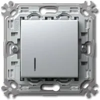 TEM MODUL PLUS Kontroll Taster Silber 250V16A UP