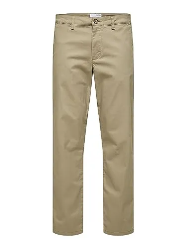 Selected Homme Herren Chino Hose SLH196-STRAIGHT-NEW MILES FLEX - Herren-Stoffhose mit Regular/Straight Fit, aus hochwertiger Bio-Baumwolle für Komfort und Nachhaltigkeit, ideal für Büro und Freizeit.