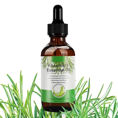 RosmarinöL Haare 60 ml, 100% Reins Rosemary Oil for Hair, Rosmarin öl für Haar, Wimpern, Augenbrauen, Gesicht, Hautpflege, Körpermassage, Haarausfall Behandlung, Unisex-Erwachsene