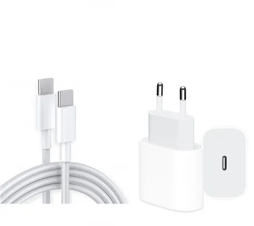 iPhone 16 Schnellladegerät USB C Ladekabel Set - Handy-Ladegeräte mit 20W Adapter und 1 Meter USB-C Kabel für schnelles Laden und Datentransfer. Kompatibel mit iPhone 15/16 und iPad, lädt in 30 Minuten bis zu 50% Akku auf.