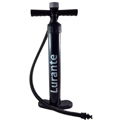 Lurante Doppelhub SUP und Kajak Handpumpe mit Manometer HP2 - Kajak und SUP Pumpe mit Doppelhub-Technologie für schnelles Aufpumpen und präziser Druckanzeige bis 29 PSI. Ideal für Wassersportler!
