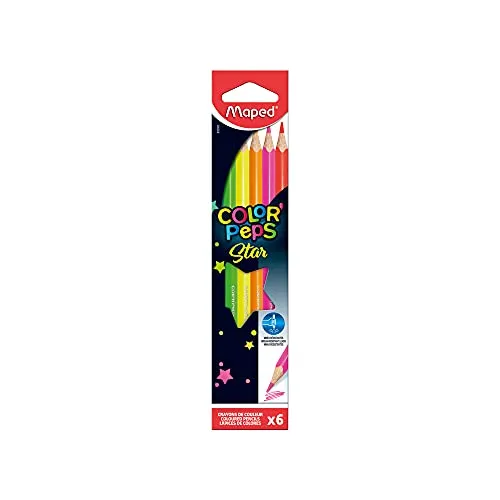 Maped Buntstift COLOR`PEPS Fluo, 6er Kartonetui VE = 1 832003