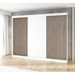 A&J MöbelLand Schwebetürenschrank IOSA 200 cm - Schwebetürenschrank mit 4 Schubladen und Spiegel, ideal für eine platzsparende und stilvolle Aufbewahrung im Schlafzimmer. Genießen Sie viel Stauraum und kostenlose Lieferung – nur für kurze Zeit!