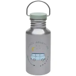 Lässig Kinder Trinkflasche Edelstahl Adventure Bus - Robuste 0,5 Liter Trinkflasche für Kinder aus Edelstahl, bruchfest und auslaufsicher. Ideal für stille und kalte Getränke, mit zwei praktischen Trinkverschlüssen für selbstständiges Trinken.