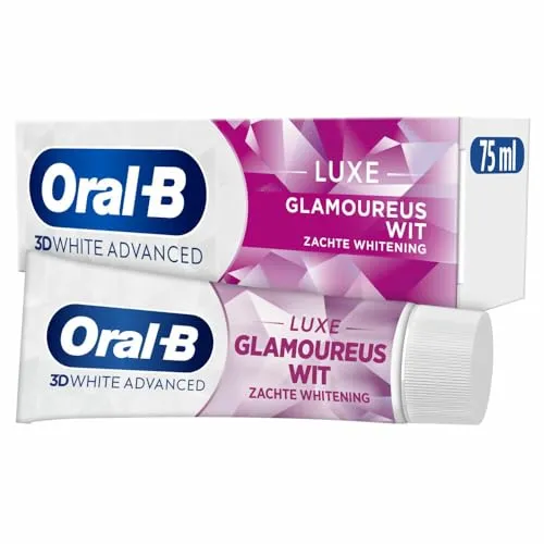 Oral-B Weiße Zahnpasta Glamour 3D White Advanced Luxe Perfection gegen Flecken auf der Oberfläche, entwickelt für eine fortgeschrittene Zahnreinigung, süßes Minzaroma, 75 ml
