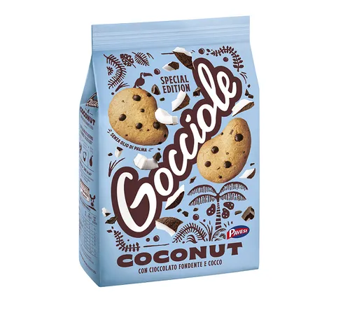 Barilla Pavesi Gocciole Coconut Kekse mit dunkler Schokolade und Kokosnuss 320g