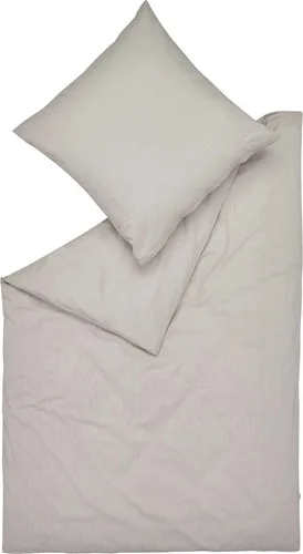 Esprit Flanell-Bettwäsche-Garnitur Cuno lightgrey 135x200 cm - Bettwäsche-Garnitur aus flauschigem Flanell für gemütliche Nächte, 100% Baumwolle mit feinem Nadelstreifen-Druck und Esprit Logo Stick, pflegeleicht und ideal für kältere Nächte.