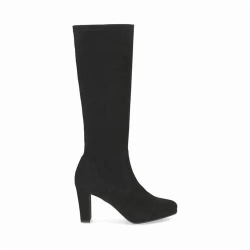 Peter Kaiser Damen Stiefel schwarz - Femininer Schlupf-Langschaftstiefel aus hochwertigem Rauhleder mit Stretchschaft, ideal für stilvolle Auftritte und optimalen Tragekomfort. Perfekt für jede Gelegenheit!