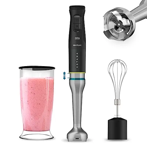 Cecotec Stabmixer Katana 15 TotalDestroy Cream B - Leistungsstarker 1500 W Handmixer mit 21 Geschwindigkeiten und innovativem Doppelklingen-System für perfekte Ergebnisse. Ideal für müheloses Mixen und Zerkleinern.