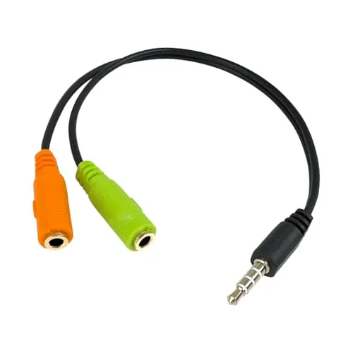 OcioDual Kopfhörer Adapter Splitter Audio Mikrofon Klinke Y Kabel Stereo Klinkenstecker 3.5mm auf 2 Buchse für PS4 Controller