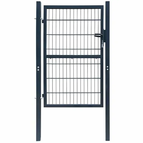 vidaXL 2D Zauntor Einzeltor – Modernes Gartentor für Ihren Garten - Scheuenentore & Scheunentüren – Robustes, pulverbeschichtetes Stahl-Gartentor mit hohem Sicherheitsstandard und einfachem Montage-System.