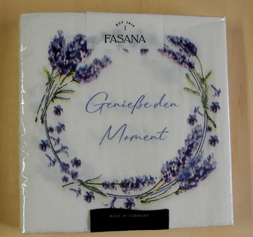 Servietten Genieße den Moment 1 Packung OVP Motivservietten Kranz  Spruch fas 20