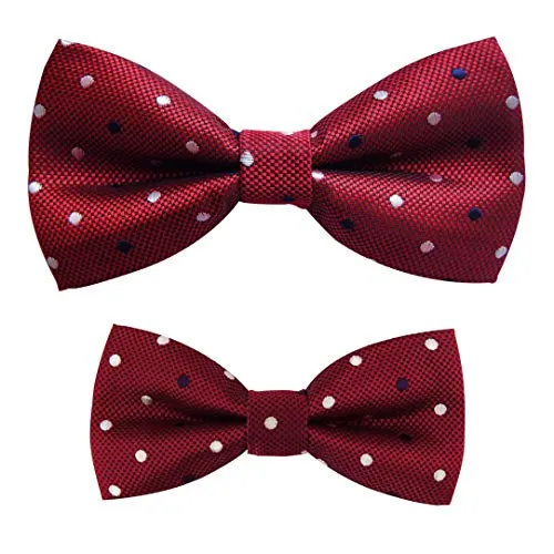axy Vater-Sohn Partnerlook Fliege Schleife, bereits gebunden, Konfirmation verstellbar in verschiedenen Farben FLIP1 (Bunt Nr.7)