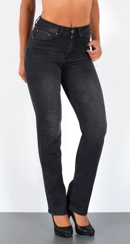 ESRA Damen Straight-Jeans High Waist - Moderne Straight Leg Jeans mit hoher Leibhöhe für optimalen Tragekomfort. Aus elastischem Material, ideal für einen lässigen Look. Maschinenwaschbar und in Größe 34 erhältlich.