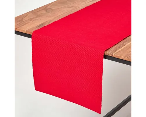 Homescapes Tischläufer Tischläufer rot – 44 x 178 cm, 100% Baumwolle