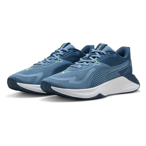 PUMA Unisex Pwr Hybrid Tr Crosstrainer 43 EU - Dark Indigo Cool Blue Fizzy Light - Herren-Sneaker mit PUMAGRIP für hervorragende Traktion, PWRTAPE für zusätzlichen Support und PROFOAM zur optimalen Dämpfung für maximale Leistung.