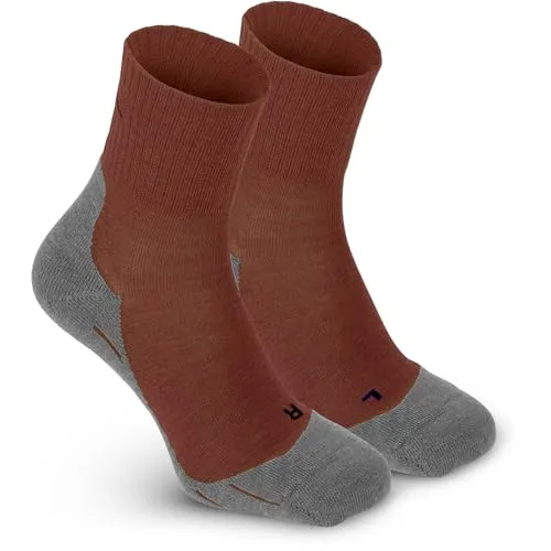 gipfelsport Wandersocken Herren & Damen, Outdoor Trekkingsocken | Hiking Socks, Wanderstrümpfe aus Merinowolle | Trekking Socken für Wandern mit extra Polster | Größe 45-47 I Braun, Dünn I 1x Paar