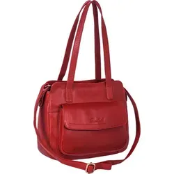 Benthill Handtasche Damen Echt Leder - Vintage Umhängetasche mit Umhängegurt - Handtaschen aus hochwertigem Echtleder, stilvolles Design in Rot mit praktischem Reißverschlussfach und verstellbarem Umhängegurt für vielseitige Tragemöglichkeiten.