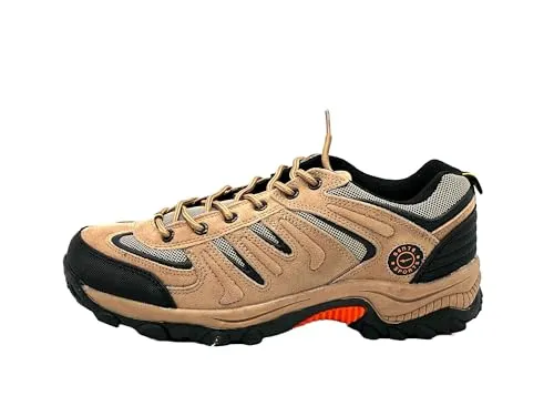 Ablovo Herren Outdoor Trekkingschuhe Wanderschuhe Sneaker Gr. 41-50 inkl. Übergröße (Hellbraun-Orange, EU Schuhgrößensystem, Erwachsene, Herren, Numerisch, M, 42)
