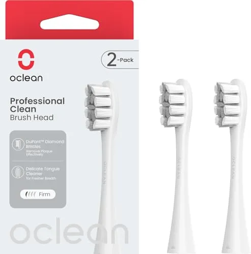 Oclean P1C10 GR02 Professioneller sauberer Bürstenkopf, 2 Stück, grau