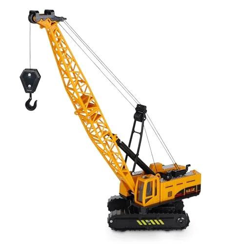 Oramics Spielzeug-Kran Raupenkran - Spielzeug-Kran aus hochwertigem Vollmetall mit beweglichen Teilen, ideal für kreative Bauprojekte drinnen und draußen – ganz ohne Batterien!