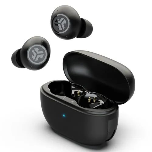 JLab Go Pop ANC In Ear Kopfhörer Bluetooth, Active Noise Cancelling kabellose Kopfhörer 24+ Std. Spielzeit, True Wireless Earbuds, IP55 schweißresistent, Multipunkt, Schwarz