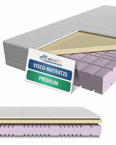 AM Qualitätsmatratzen Premium Visco-Matratze 80x200 cm - Visco-Matratzen mit 4 cm Viscoschaum für optimales Liegegefühl, 30 Nächte Probeschlafen, Made in Germany – ideal für erholsamen Schlaf!