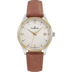 Dugena Damenuhr 4460865 Tresor Woman – Elegante Quarz-Uhr mit Lederarmband - Stilvolle Damenuhr mit 33 mm Edelstahlgehäuse und Saphirglas. Hohe Wasserdichtigkeit bis 10 bar, ideal für den täglichen Gebrauch.