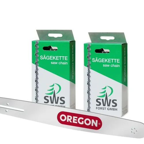 40cm Oregon Schwert Set m.2 Sägeketten 3/8 56TG 1,3mm p.f. Dolmar ES-172