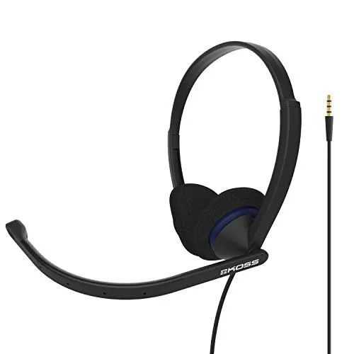 Koss CS200i On-Ear-Kommunikations-Headset - Kopfhörer mit D-Profil-Design für perfekten Sitz und ganztägigen Komfort. Ideal für Konferenzanrufe und Sprachlernsoftware, ausgestattet mit Geräuschunterdrückung und 3,5-mm-Anschluss.