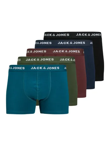 Jack & Jones Trunk JACTEO – Modische Boxershorts im 5er-Pack mit Stretch - Erlebe den perfekten Mix aus Komfort und Stil mit Jack & Jones. Diese elastischen Boxershorts bieten eine normale Passform und sind aus pflegeleichtem Jersey gefertigt. Ideal für den täglichen Einsatz!