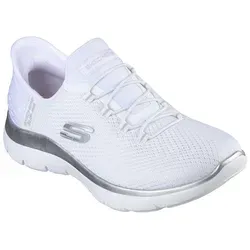 Skechers SUMMITS DIAMOND DREAM, Damen Sneaker Gr. 41 - Sportlicher Trainingsschuh zum Hineinschlüpfen mit weichem Strick-Mesh-Obermaterial und Bungee-Schnürung für optimalen Komfort und Stil.