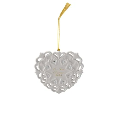 Villeroy & Boch Christmas Classics Ornament Herz 9,5 cm - Christbaum- & Feiertagsschmuck, elegantes herzförmiges Porzellanornament in Gold und Weiß, ideal für festliche Dekoration und als liebevolles Geschenk.