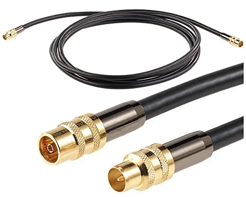 auvisio Fernseher Kabel: Premium-HDTV-Antennenkabel, Koaxial-Stecker, 3 m, schwarz, 105 dB (Antennenkabel Koaxialkabel, für Kabelfernsehen, Sat Antenne)