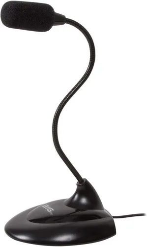 BIGtec Mikrofon mit Standfuss und Flexiblem Hals 3,5mm schwarz Mikro Mikrophone