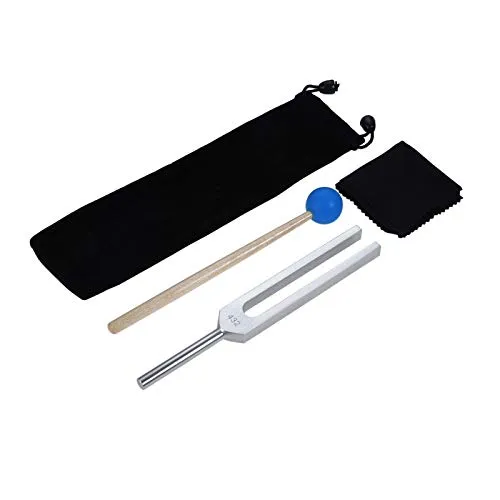 DRELD 440Hz Stimmgabel A440Hz Stimmgabel mit Silikon Hammer Tasche für Violine Gitarre Stimmgerät Instrument DNA Reparatur Heilung Klangtherapie Perfekte Heilung Balancing Heiler Vibration