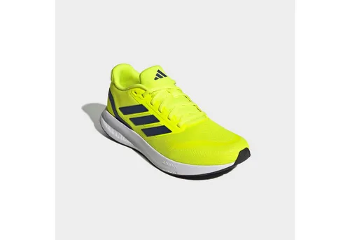 adidas Herren Runfalcon 5 Laufschuhe, solar Yellow/Dark Blue/FTWR White, 46 EU - Leichte und atmungsaktive Laufschuhe mit Cloudfoam-Zwischensohle für optimalen Komfort beim Laufen. Ideal für Sport und Freizeit.