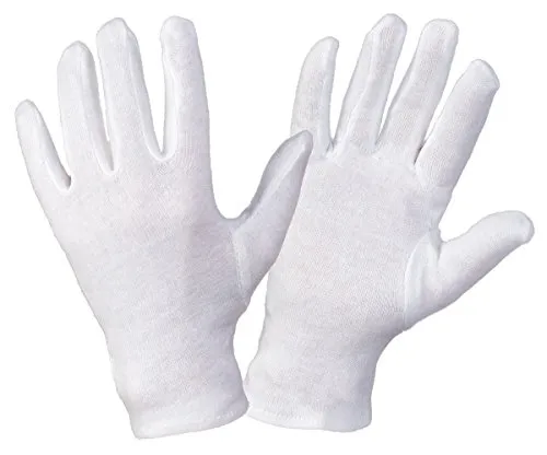 Paar Baumwollhandschuhe, Trikothandschuhe, Stoffhandschuhe weiß, mit Schichteln, Größen 7-12 (11 / XXL (Herren groß)) 12