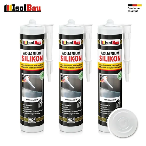 Aquarium Silikon Transparent 3 x 300ml Glassilikon Aquarium Kleber Glass