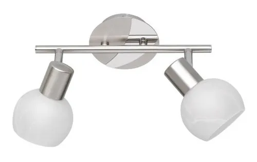 TRIO R80172007 Antibes Spotleuchte - E14 2x28W - Moderne Spotleuchte aus Metall im Nickel-Design, ideal für niedrige Decken. Unterstützt umweltfreundliche E14 LED-Leuchtmittel für Energieeinsparungen und lange Lebensdauer.