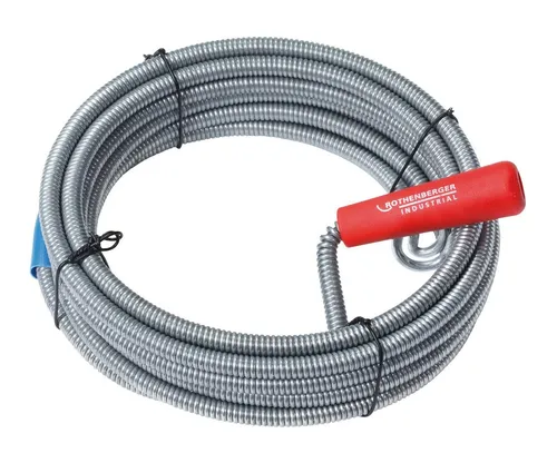 ROTHENBERGER Reinigungsspirale 7 m mit Rückholbohrer Ø 26 mm - Effektive Reinigung von Abflussrohren mit Rückholbohrer, ideal für Rohre aus Kunststoff, Gusseisen oder Steinzeug (Durchmesser 50-100 mm). Perfekt für schnelle und gründliche Rohrreinigung.