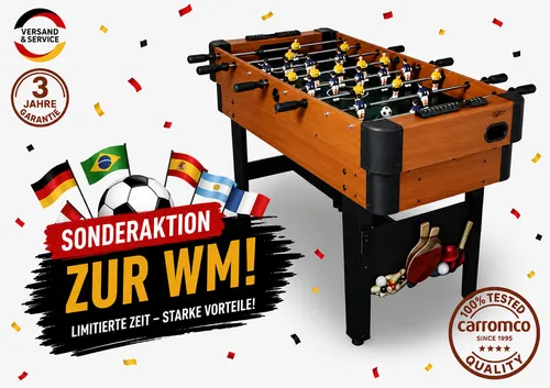 Carromco MULTIFUNKTIONSTISCH CAMPUS-XT - 9in1 Spieltisch mit Telescopstangen, ideal für abwechslungsreiche Spielabende und familienfreundlichen Spaß