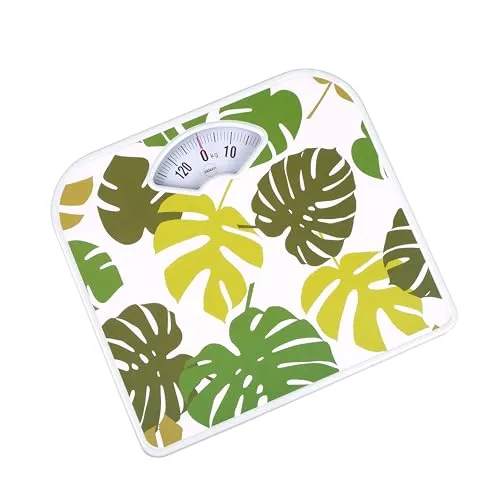 TRADIZIONELLE MECHANISCHE PERSONENWAAGE ANALOGE, SKALA FÜR 130KG BR2019, EINFACHE KALIBRIERUNG, STABILES METALLGEHÄUSE, LEICHT ABLESBAR, Blätter